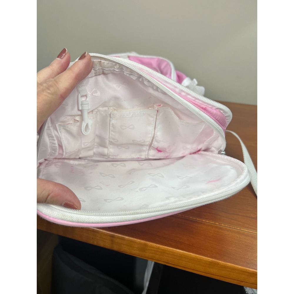Nfinity Cheer Backpack Pink White Rhinestone Logo with Removable Pouch Kids - Picture 7 of 13